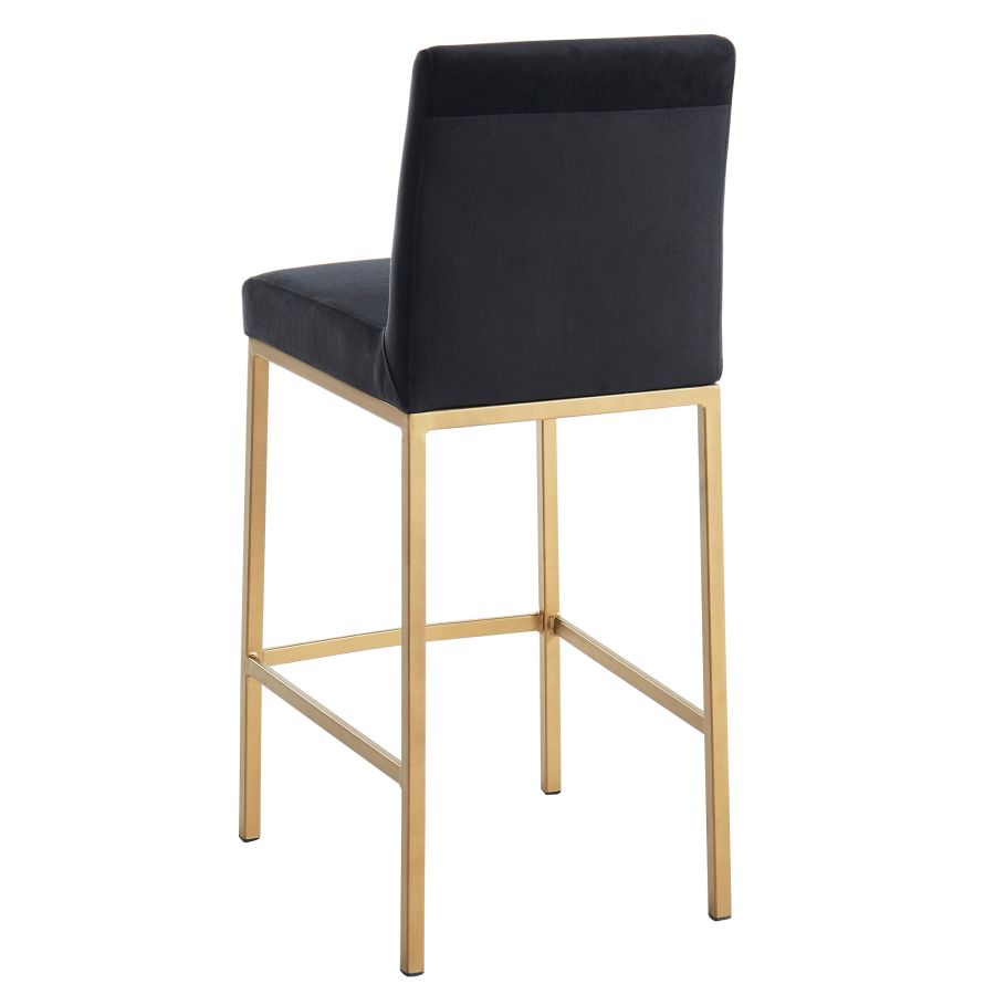Diego 26'' Counter Stool, set of 2 in Black/Gold Legs 203-101BLK/GL