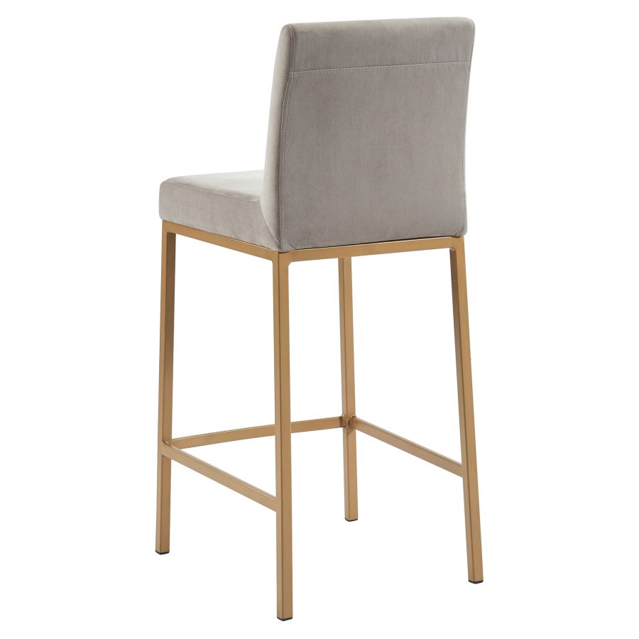 Diego 26'' Counter Stool, set of 2 in Grey/Gold Legs 203-101GY/GLD