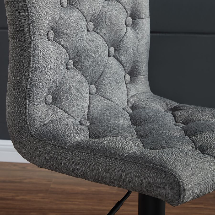 Dex Adjustable Air Lift Stool, Set of 2 in Grey and Black 203-153GY