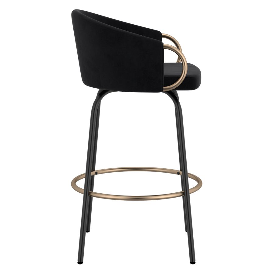 Lavo 26" Counter Stool, Set of 2 in Black and Gold 203-560BLK