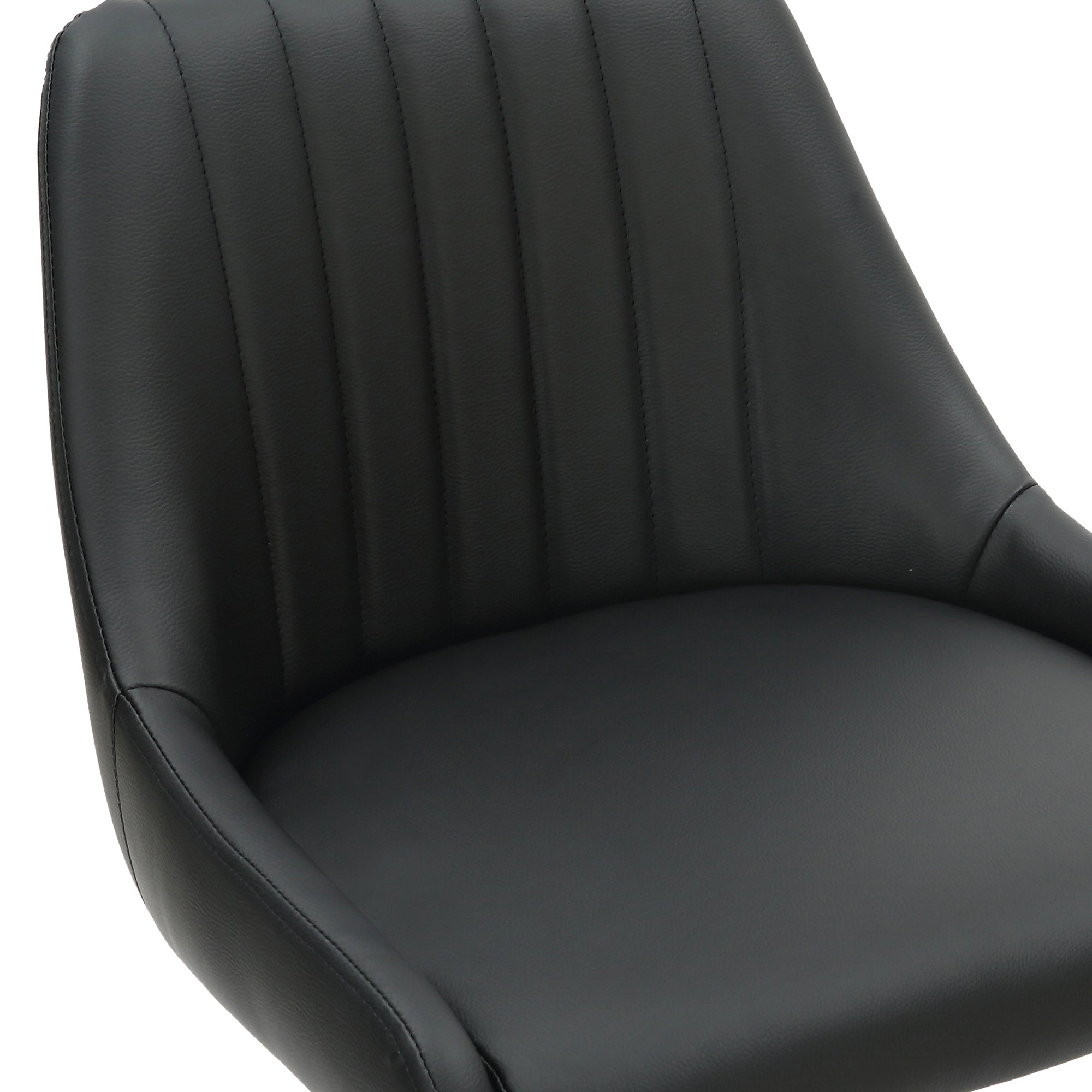 Kron Adjustable Height Air-Lift Swivel Stool, Set of 2, in Black Faux Leather 203-574PUBK