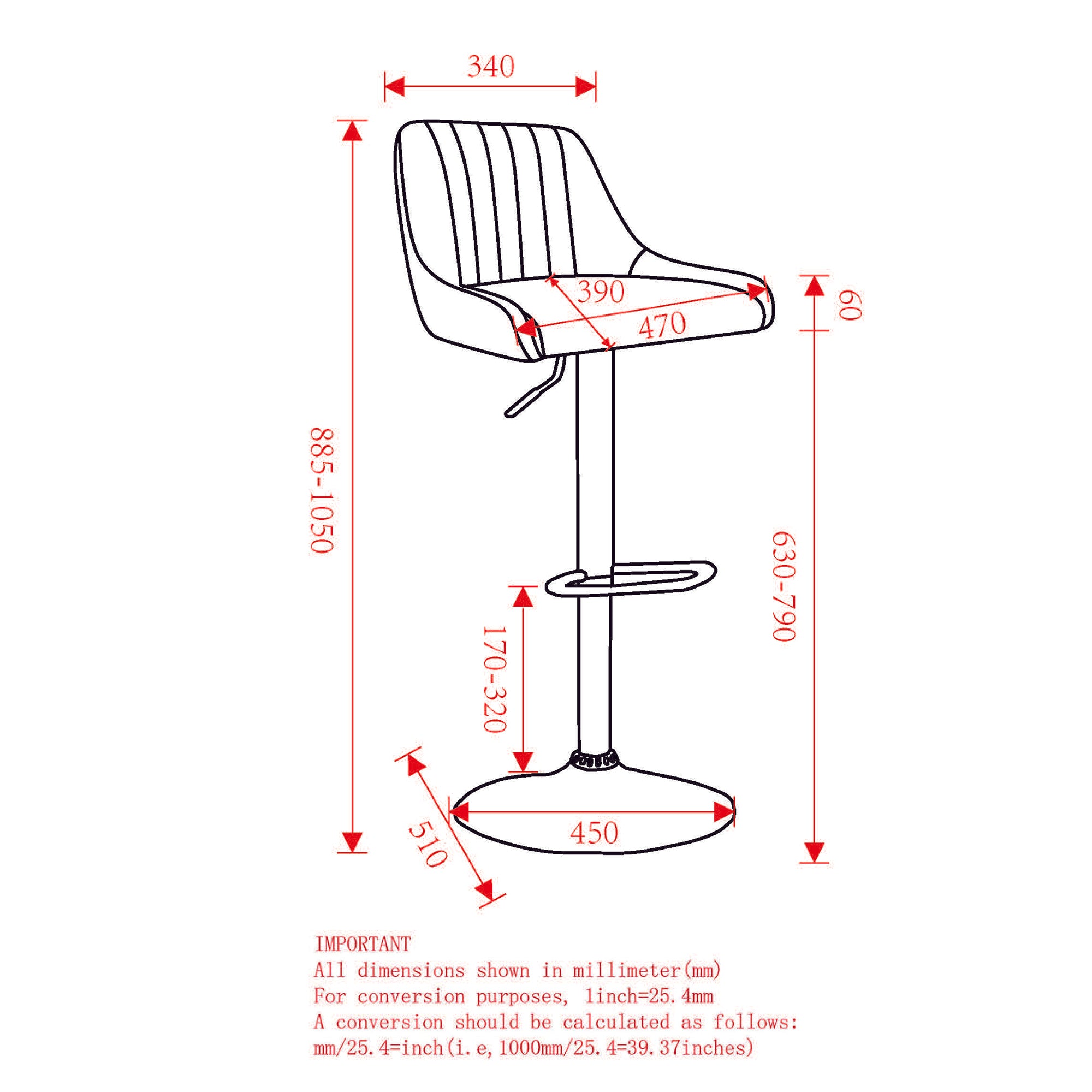 Kron Adjustable Height Air-Lift Swivel Stool, Set of 2, in White Faux Leather 203-574PUWT