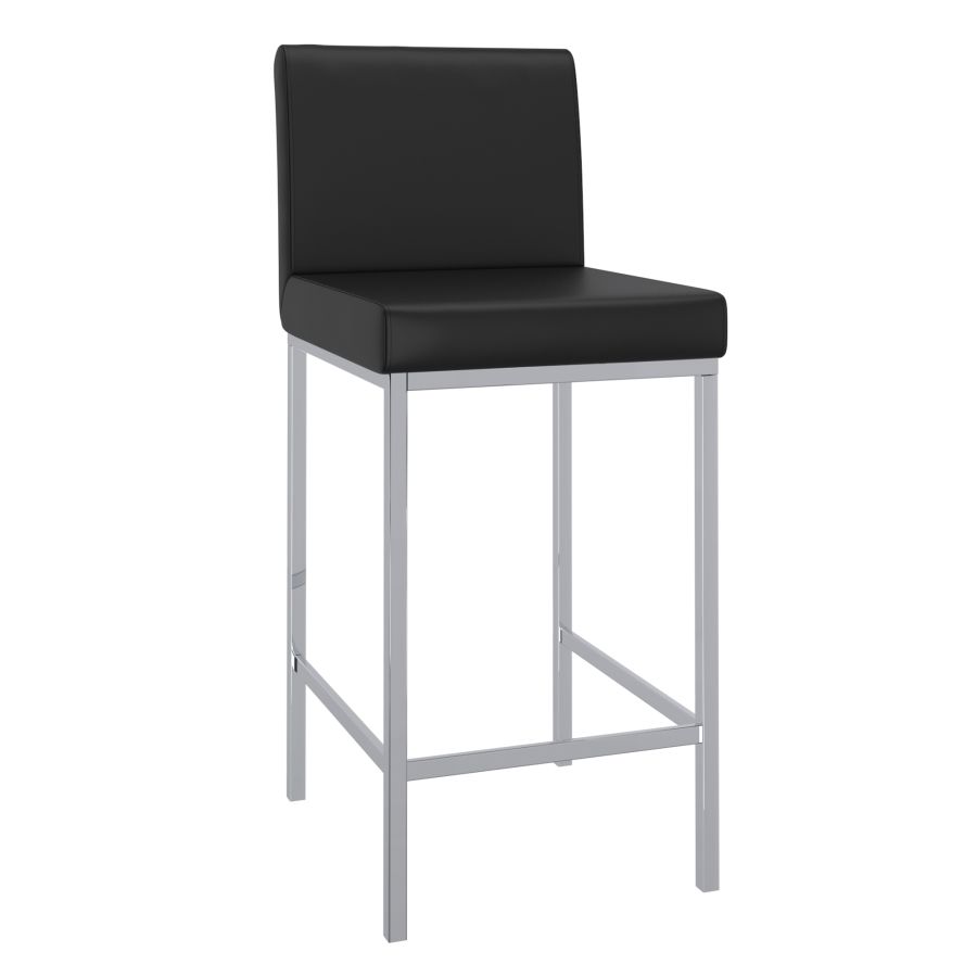 Porto 26" Counter Stool, Set of 2 in Black and Chrome 203-576BK