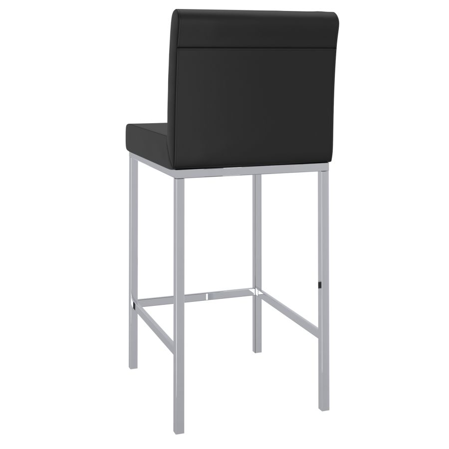 Porto 26" Counter Stool, Set of 2 in Black and Chrome 203-576BK