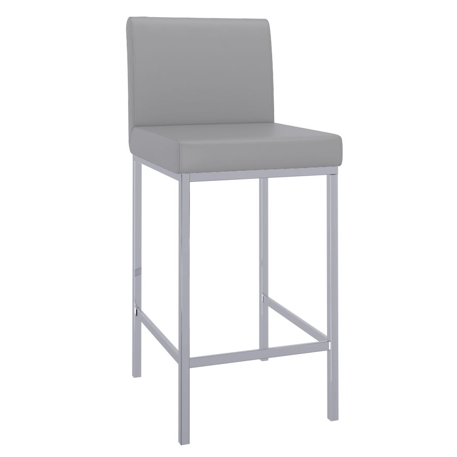 Porto 26" Counter Stool, Set of 2 in Grey and Chrome 203-576GY