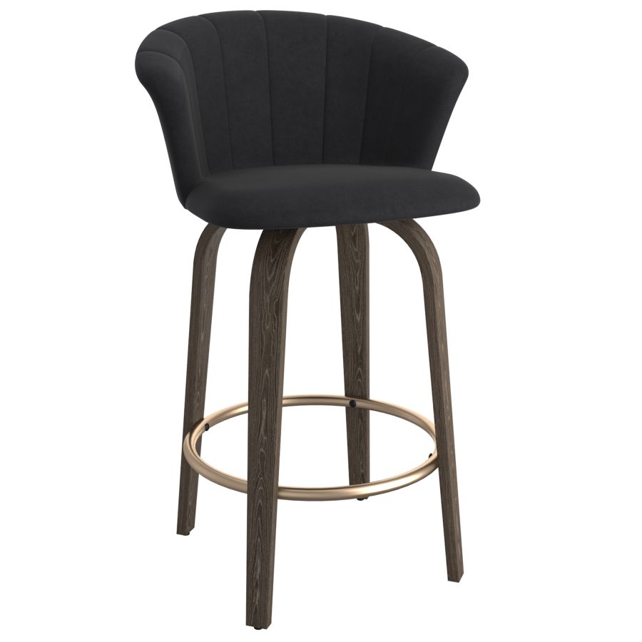 Tula 26" Counter Stool in Black and Washed Oak 203-583BK