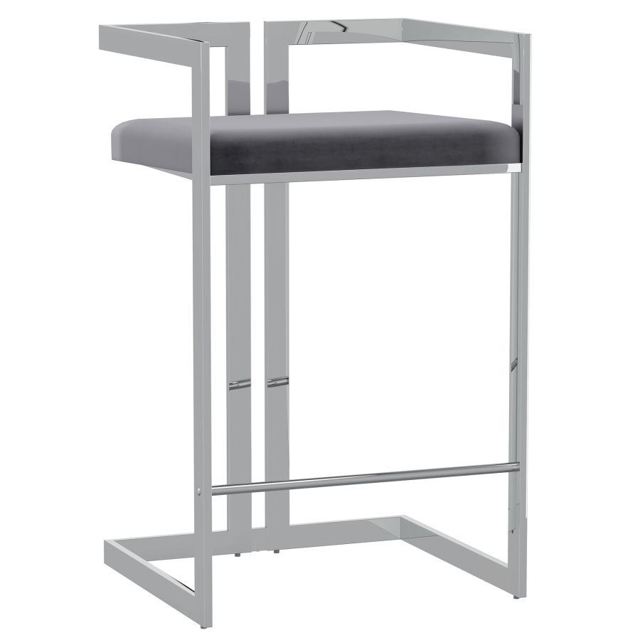 Cosmo 26" Counter Stool in Grey and Silver 203-625GY_CH