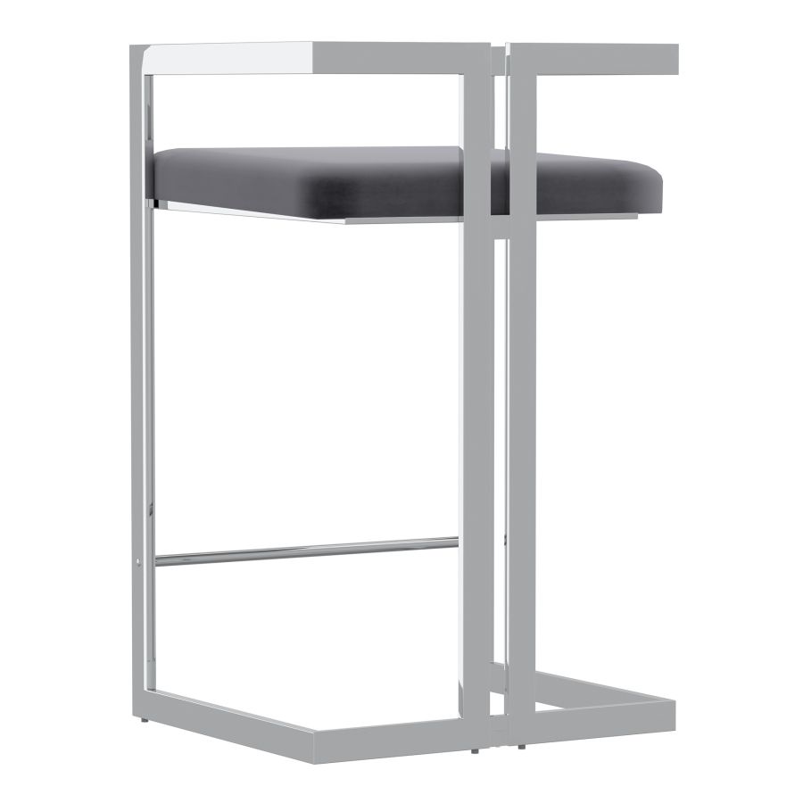 Cosmo 26" Counter Stool in Grey and Silver 203-625GY_CH