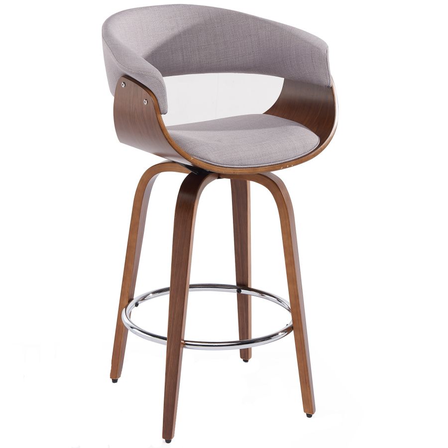 Holt 26" Counter Stool in Grey and Walnut 203-981GY