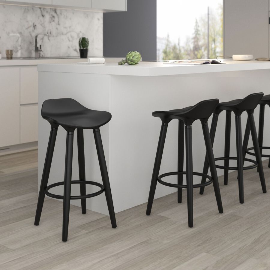 Trex 26" Counter Stool, Set of 2 in Black 203-990BK