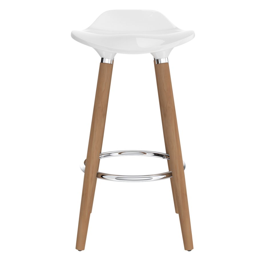 Trex 26" Counter Stool, Set of 2 in White and Natural 203-990WT