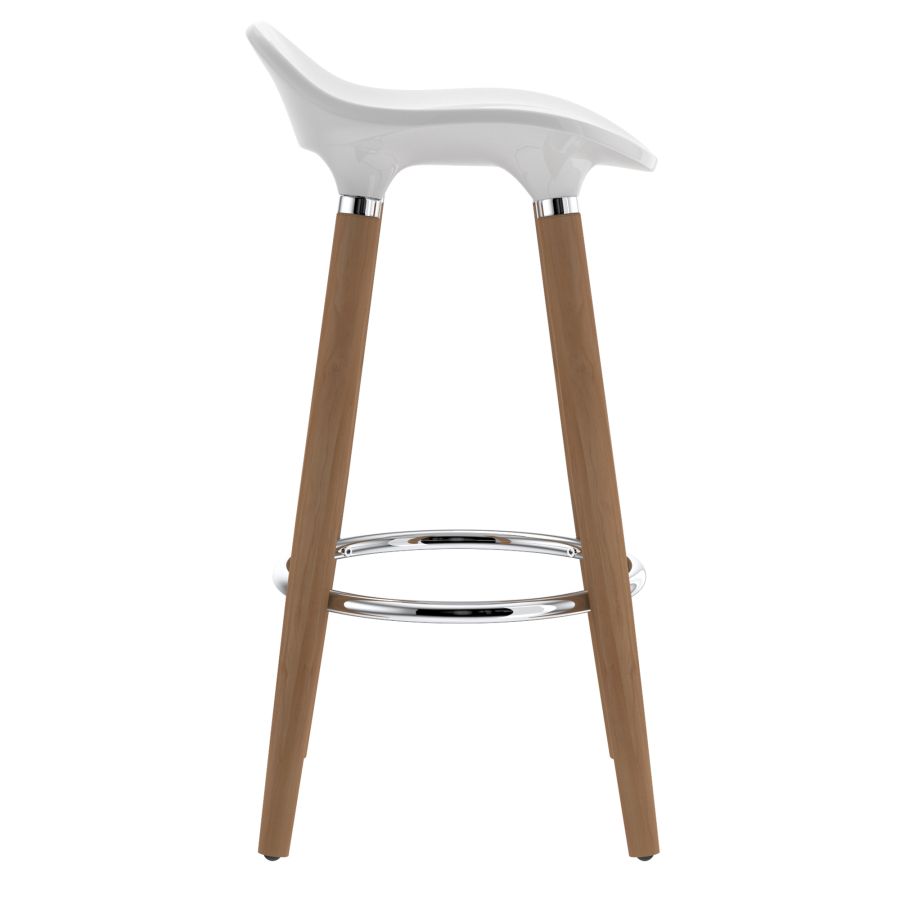 Trex 26" Counter Stool, Set of 2 in White and Natural 203-990WT
