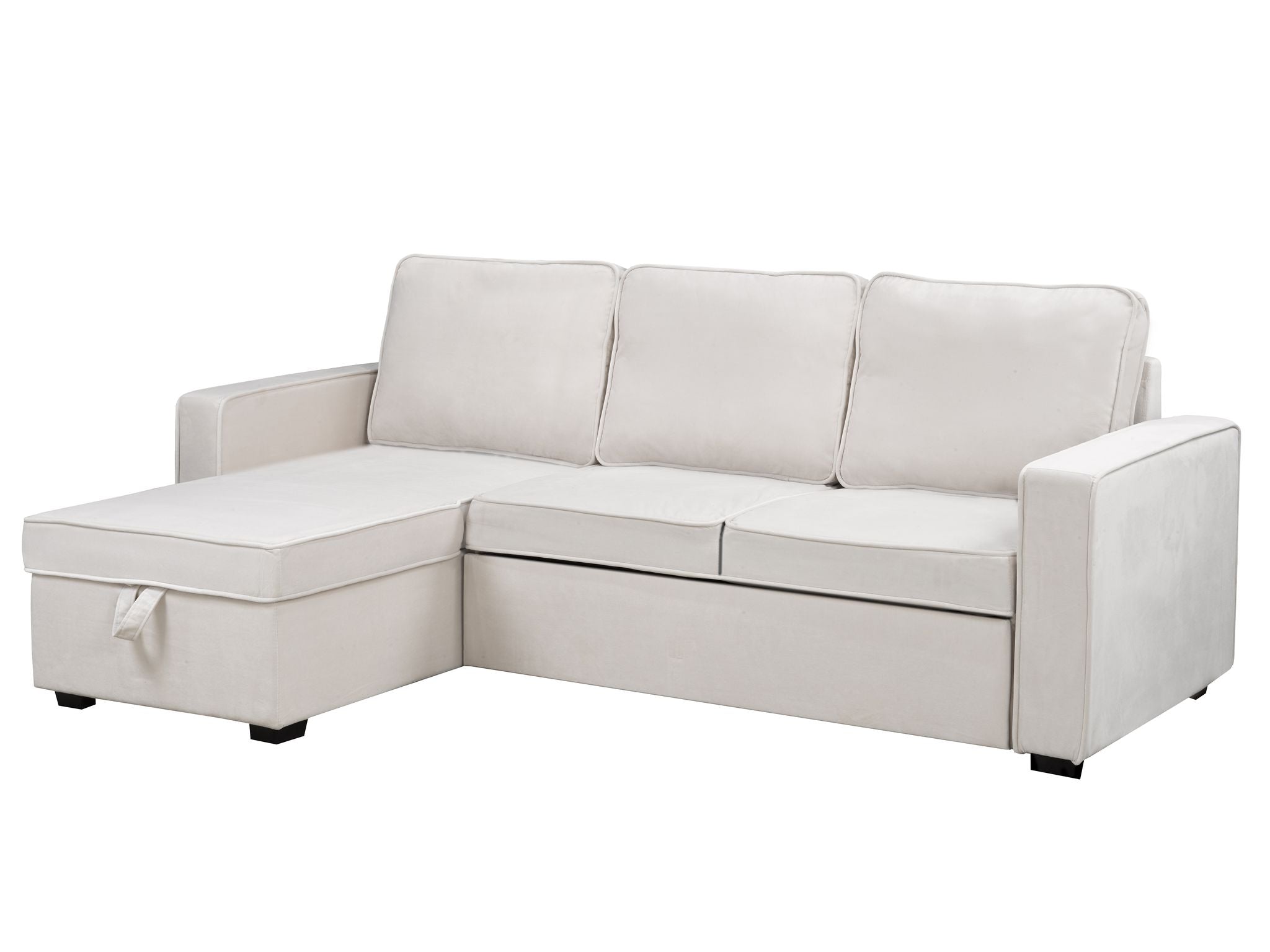 Beige Sectional with Pull-Out Bed & Storage Chaise - 20651