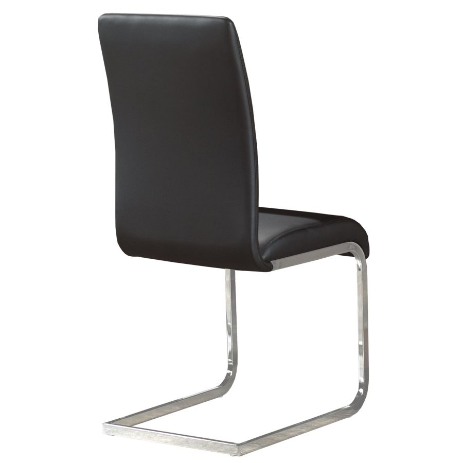 Solara/Maxim 5pc Dining Set in Chrome with Black Chair 207-160/489BK