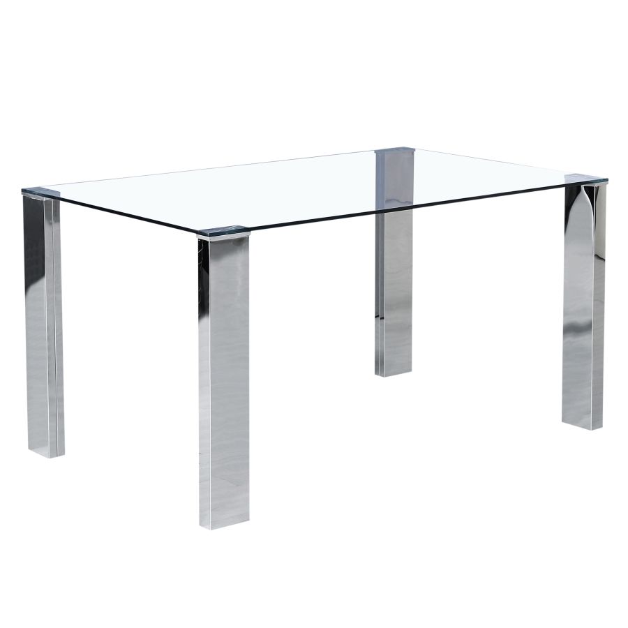 Frankfurt/Maxim 5pc Dining Set, Chrome/Black 207-165/489BK