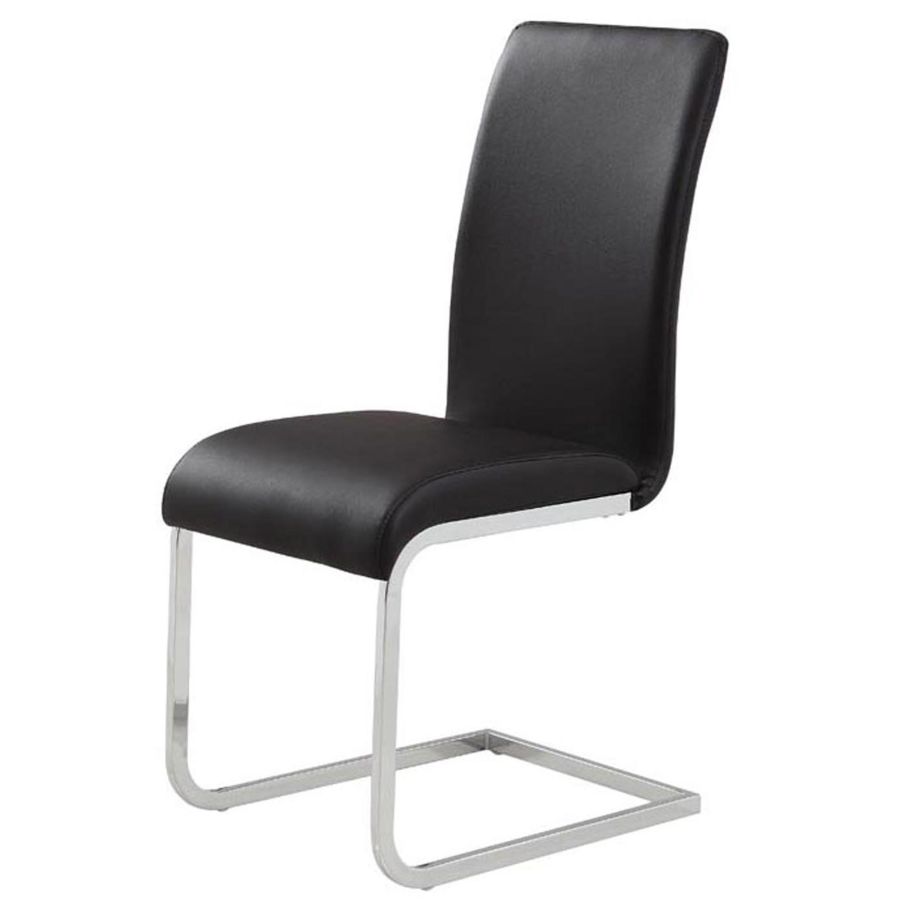 Frankfurt/Maxim 5pc Dining Set, Chrome/Black 207-165/489BK