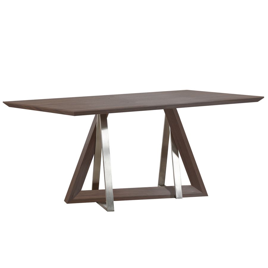 Drake/Cora 7pc Dining Set in Walnut with Beige Chair 207-219_182BG
