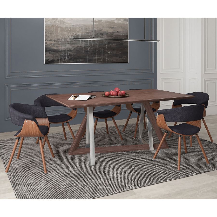 Drake/Holt 7pc Dining Set, Walnut/Charcoal 207-219_981CH