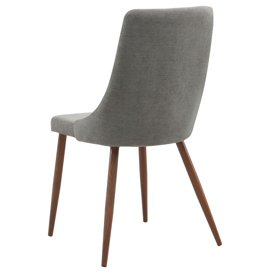 Rocca/Cora 5pc Dining Set in Walnut with Grey Chair 207-264/182GY