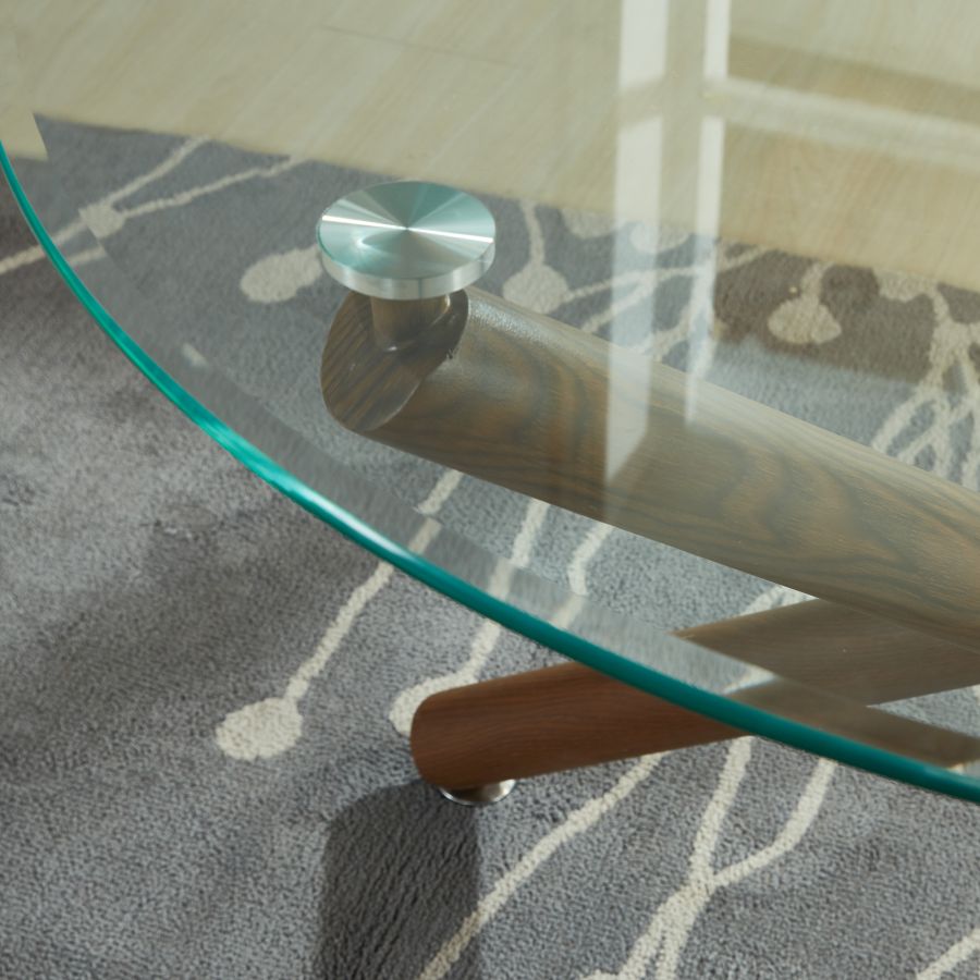 Rocca/Lyna 5pc Dining Set in Walnut with Beige Chair 207-264/250BG