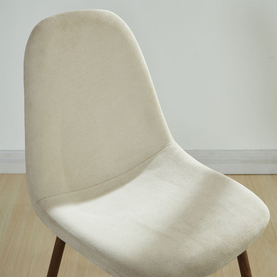 Rocca/Lyna 5pc Dining Set in Walnut with Beige Chair 207-264/250BG