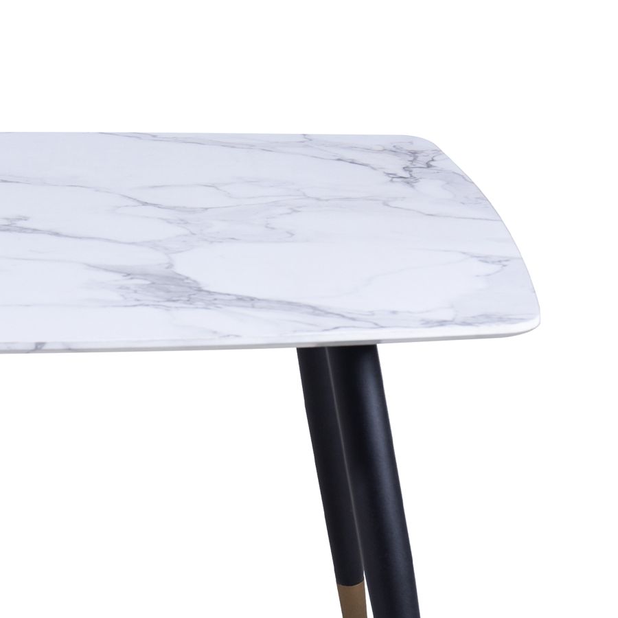 Emery/Xander 7pc Dining Set in White with Black Chair 207-294REC_620BK