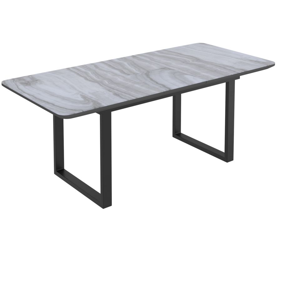Gavin/Silvano 7pc Dining Set in Black with Vintage Grey Chair 207-360BK/429GY