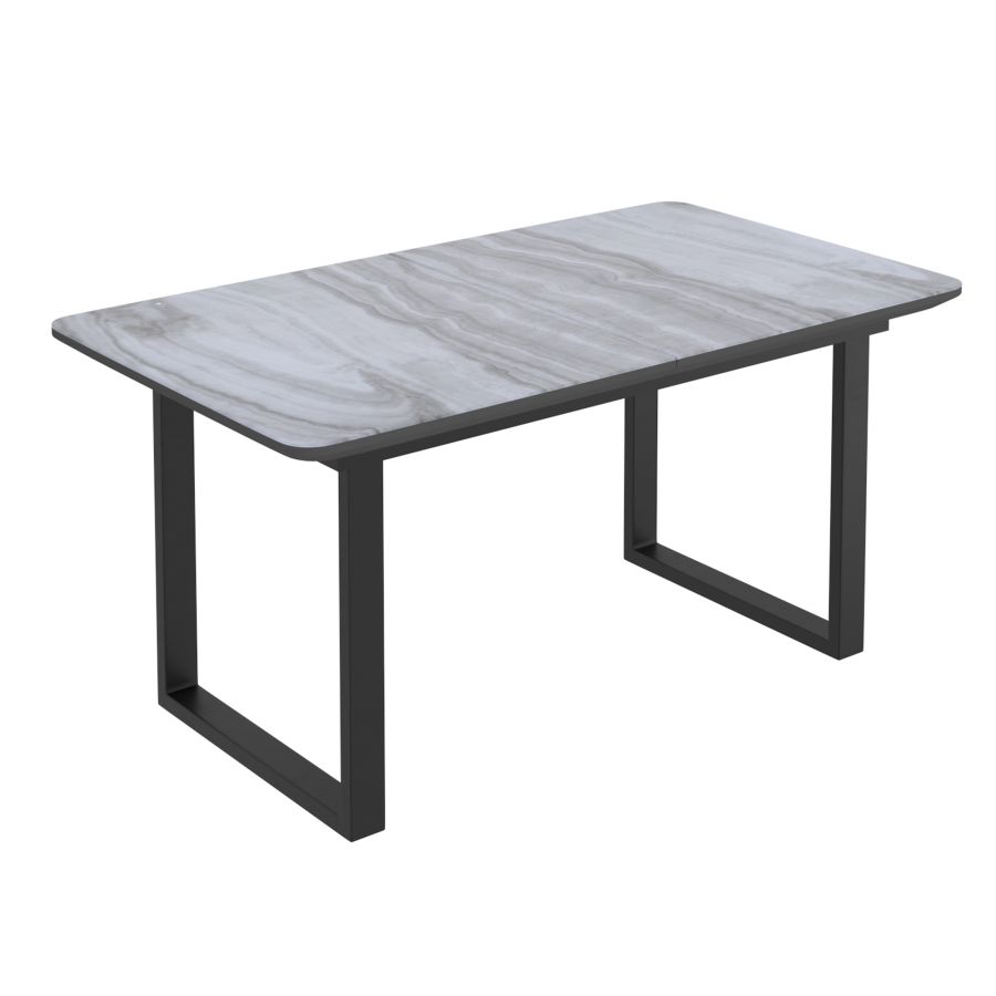 Gavin/Venice 7pc Dining Set, Black/Beige 207-360BK/536BG