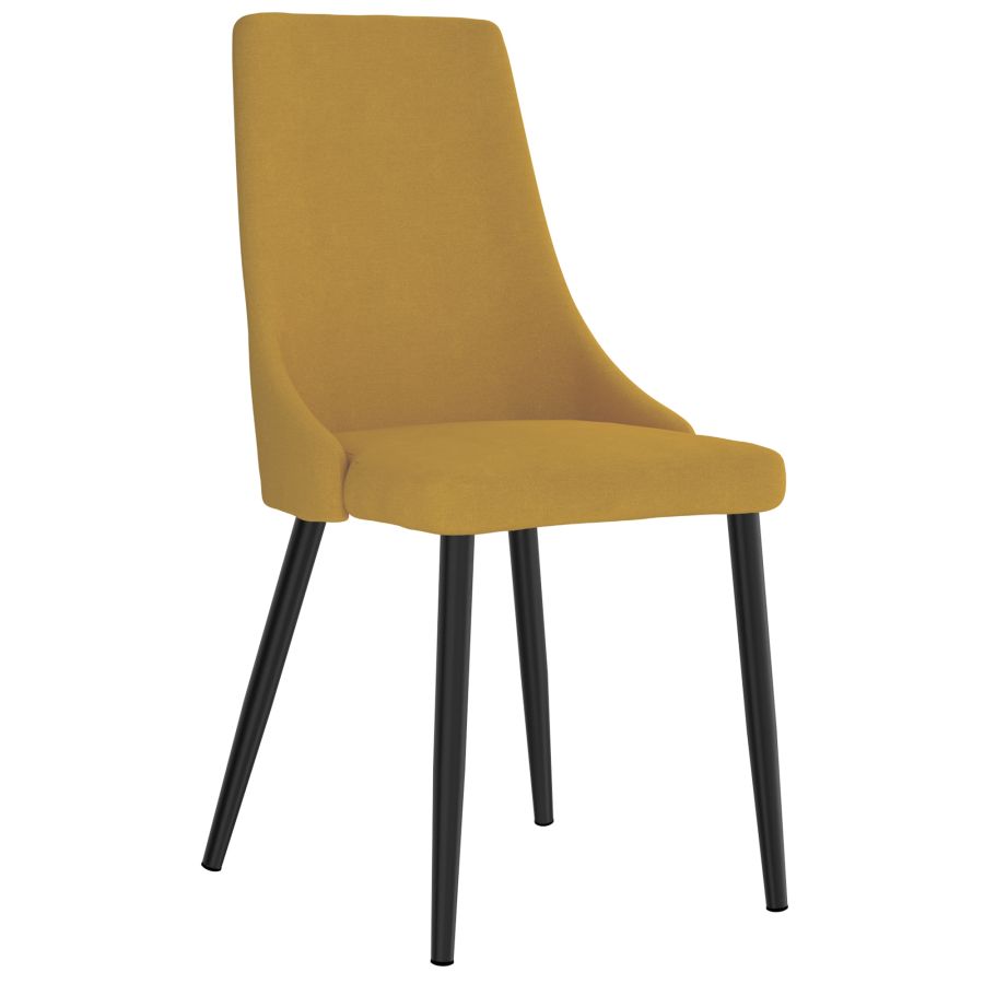 Abbot/Venice 5pc Dining Set, Black/Mustard 207-453BK_536MUS