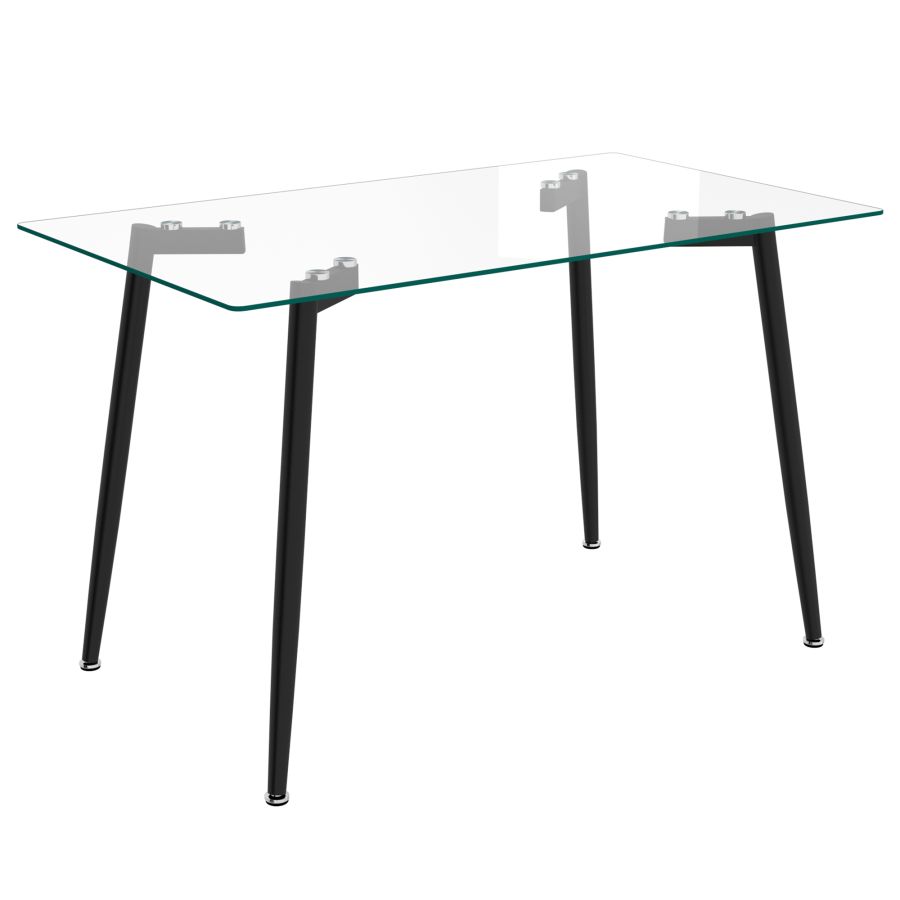 Abbot/Zuni 5pc Dining Set in Black with Black Chair 207-453BK_581PUBK