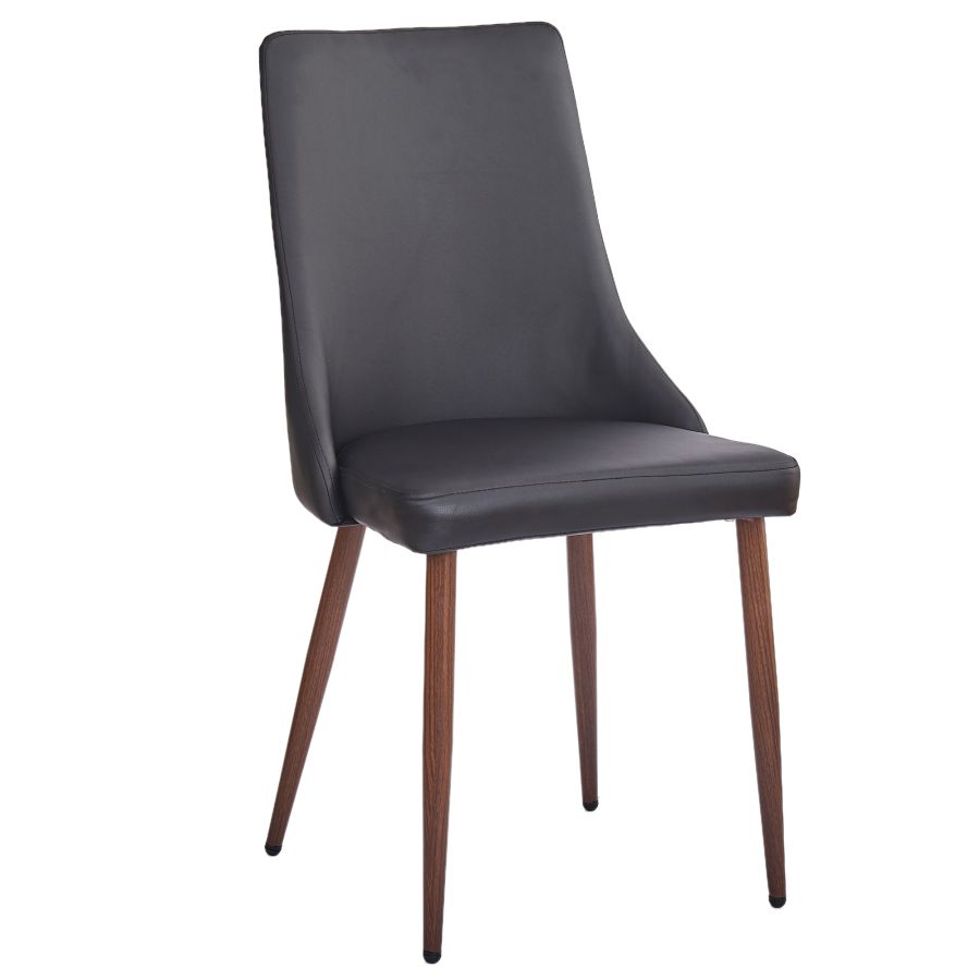 Franco/Cora 5pc Dining Set in Walnut with Black Chair 207-454WA_182PUBK