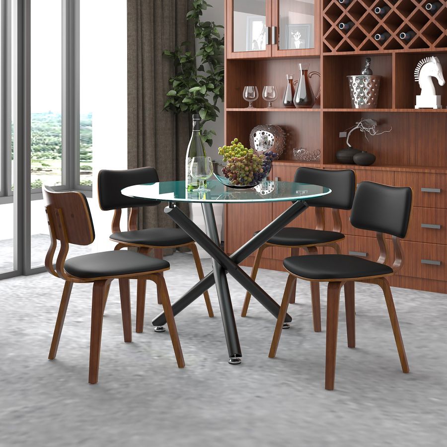 Suzette/Zuni 5pc Dining Set in Black with Black Chair 207-476_581PUBK