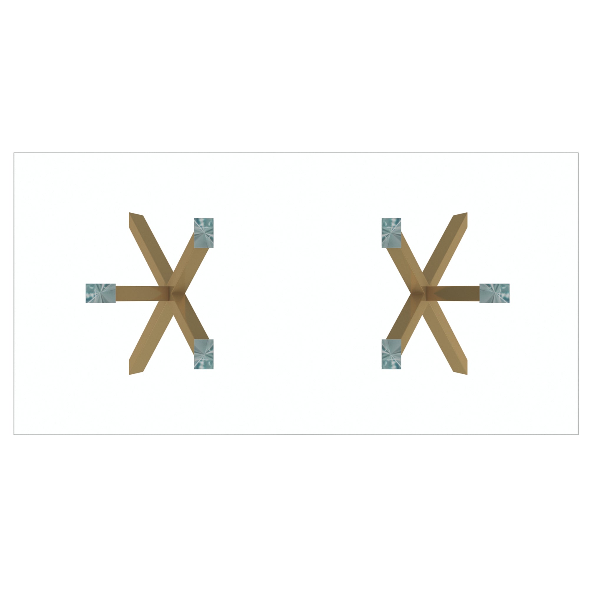 Stark/Akira 7pc Dining Set in Aged Gold with Grey Chair 207-535GL_673GRY