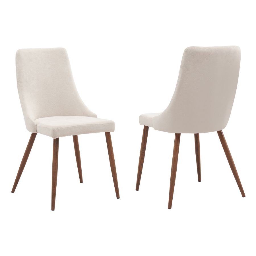 Stark/Cora 7pc Dining Set in Walnut with Beige Chair 207-535WL/182BG