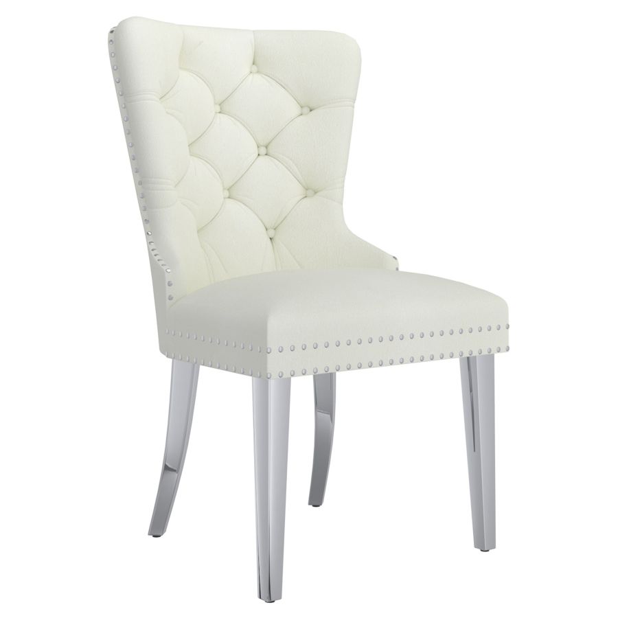 Eclipse/Hollis 7pc Dining Set in Black with Ivory Chair 207-860BLK_614IV