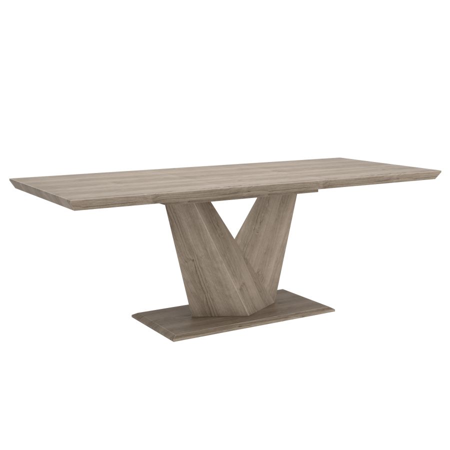 Eclipse/Silvano 7pc Dining Set in Oak with Grey Chair 207-860OK/429GY