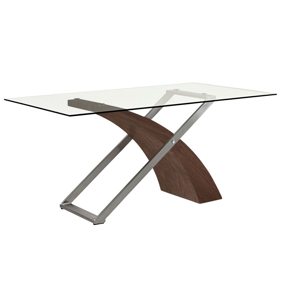 Veneta/Bianca 7pc Dining Set in Walnut with Black & Grey Chair 207-931WL/086GY
