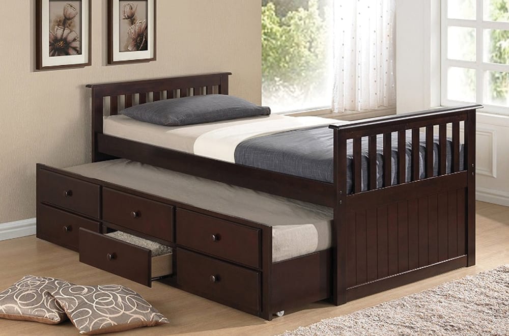 Captain Bed with Drawer Espresso T 2100
