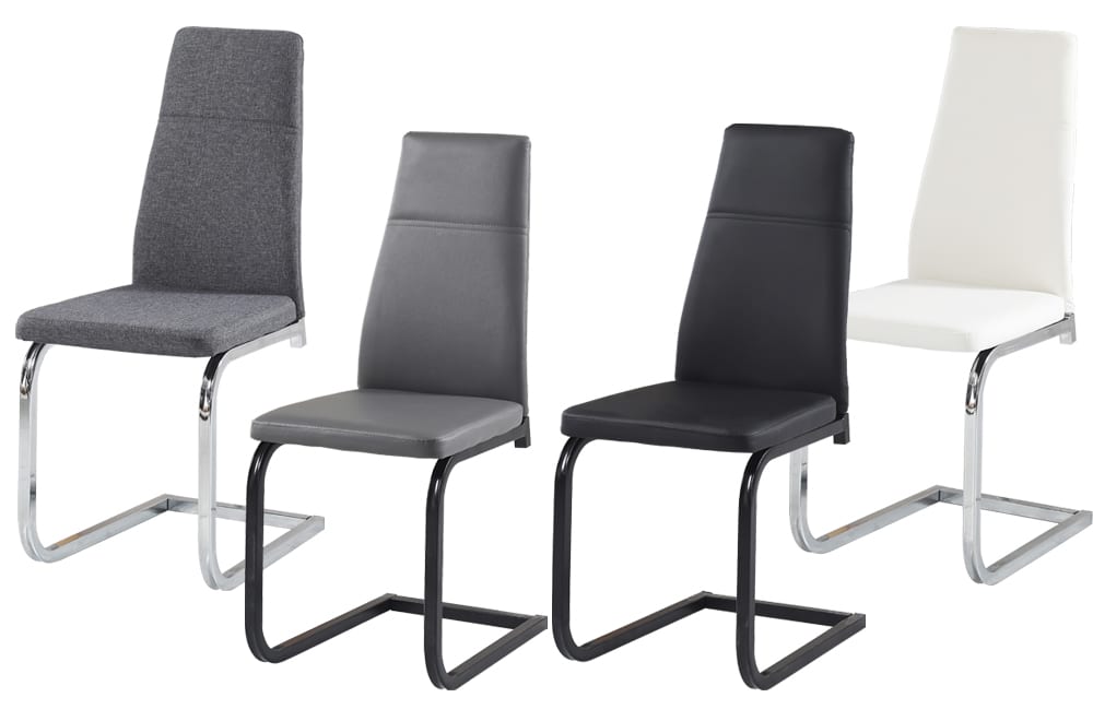 2 Piece Dining Chair Black PU T210BB