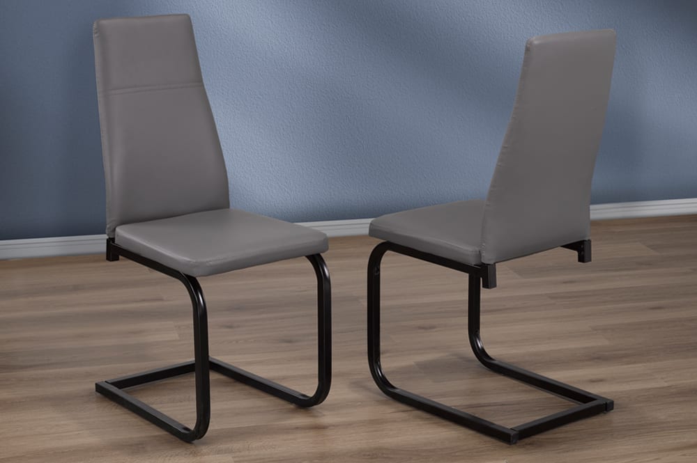 2 Piece Dining Chair Grey PU T210GB