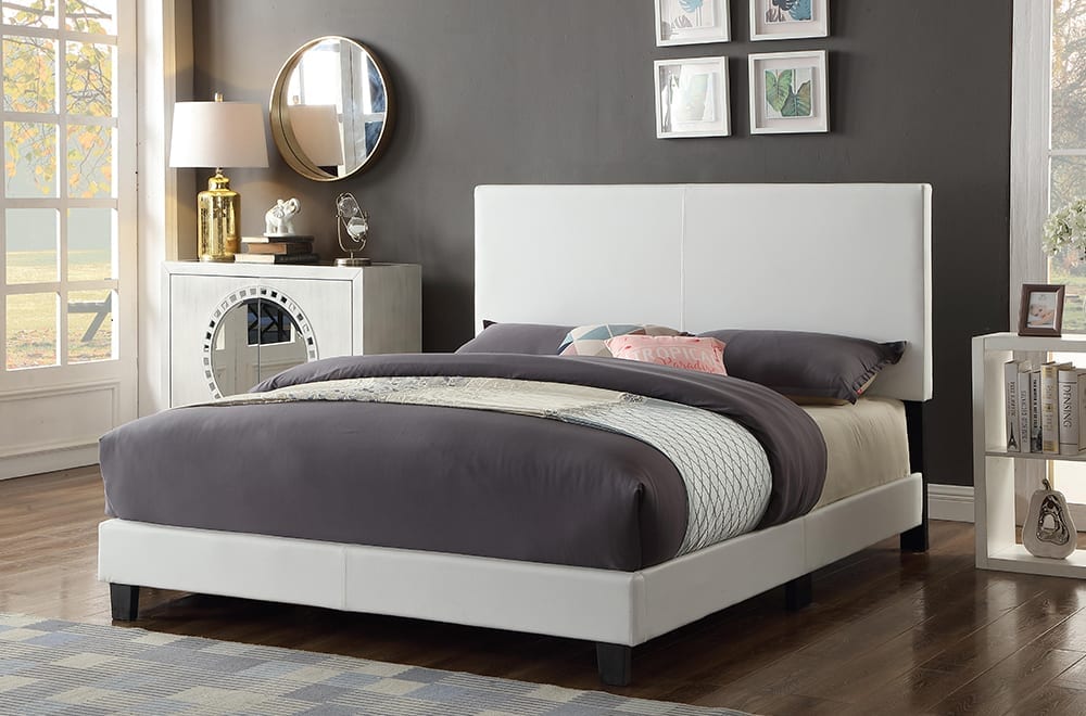 White Adjustable Headboard & Bed 2110