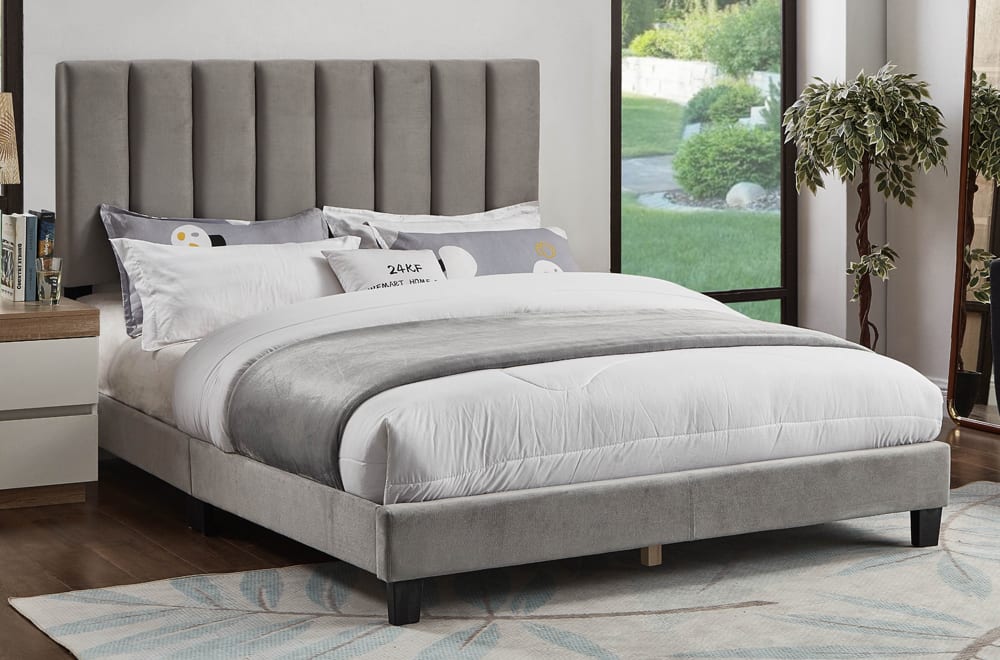 Grey Adjustable Headboard and Bed 2118