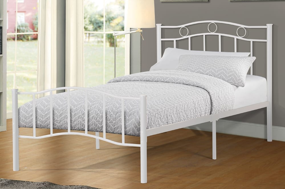 White Platform Metal Bed 2300