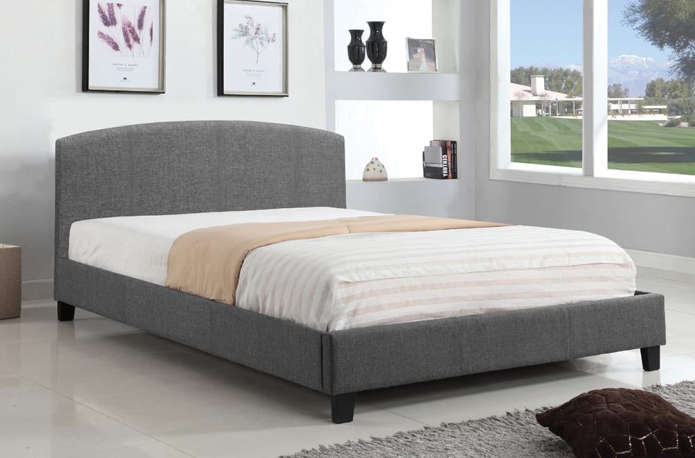 Grey Fabric Platform Bed - T2355G