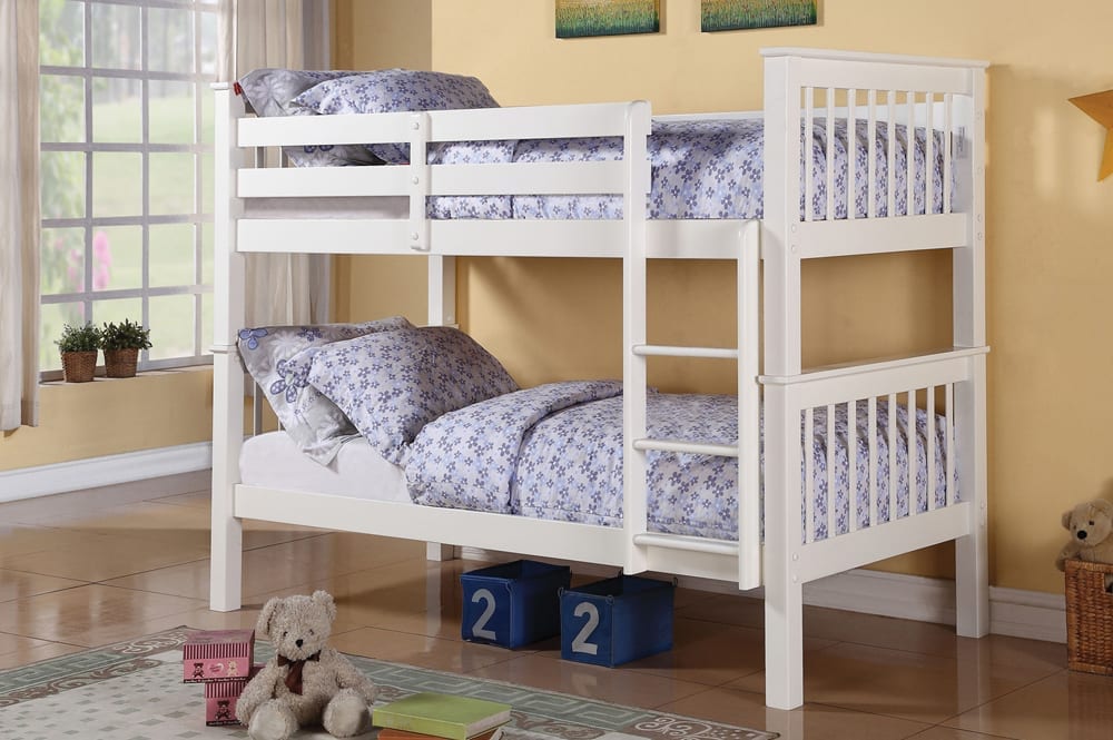 Single/ Single Bunk Bed White 2500W