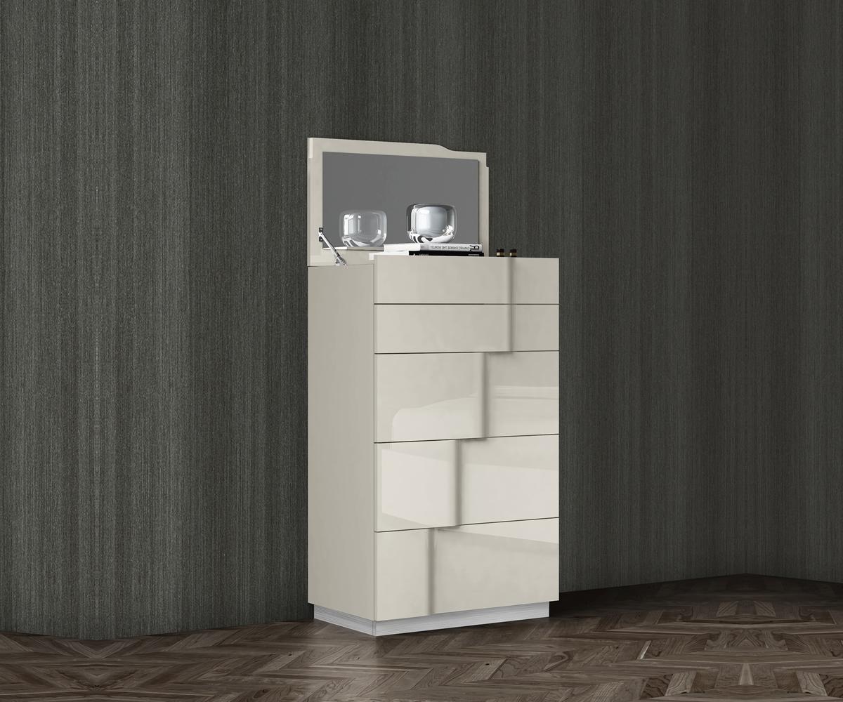 Latina Grey Lacquer 5 Drawer Chest SB185