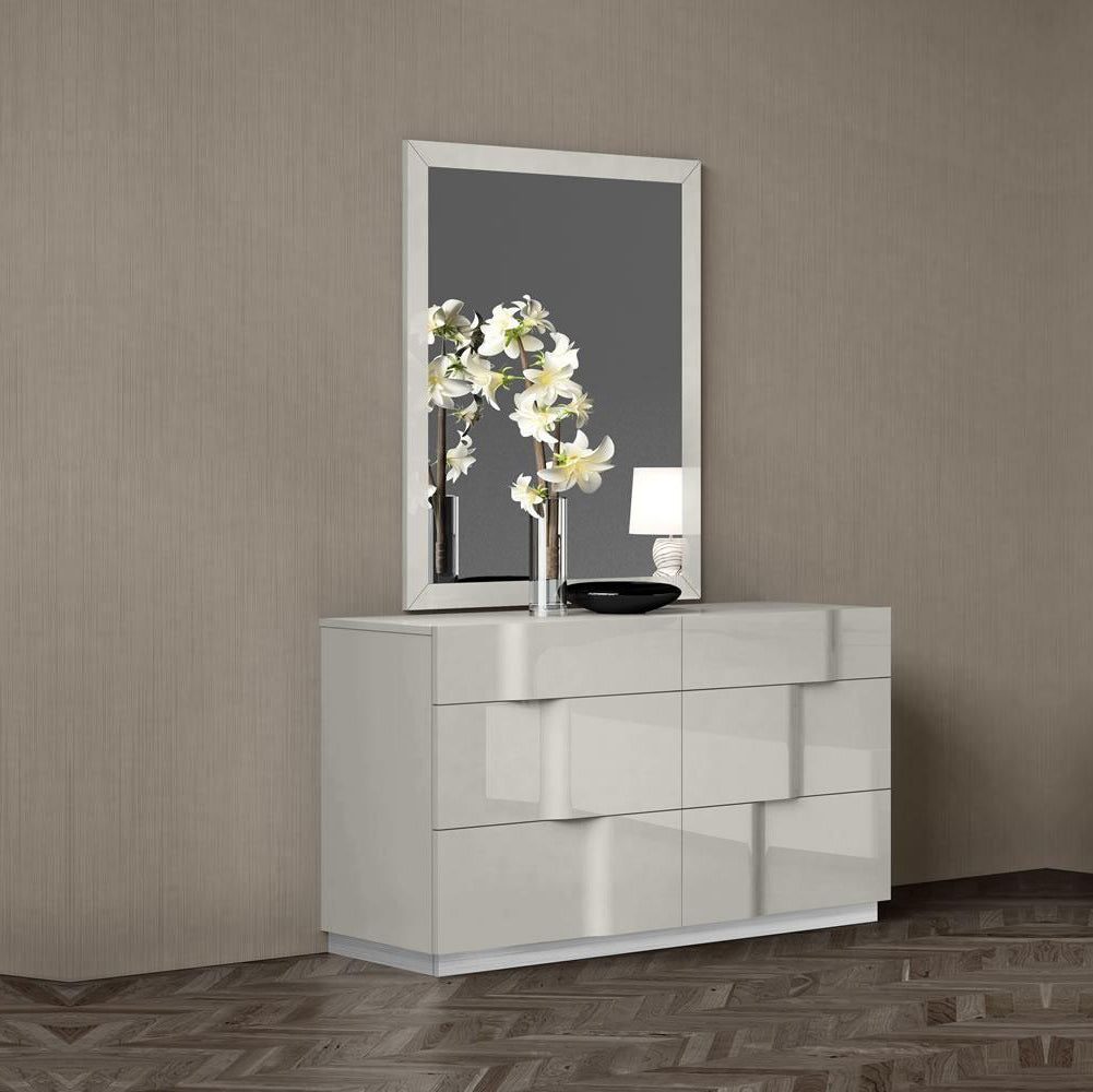 Latina Lacquer Bedroom 6PC Set Grey SB185