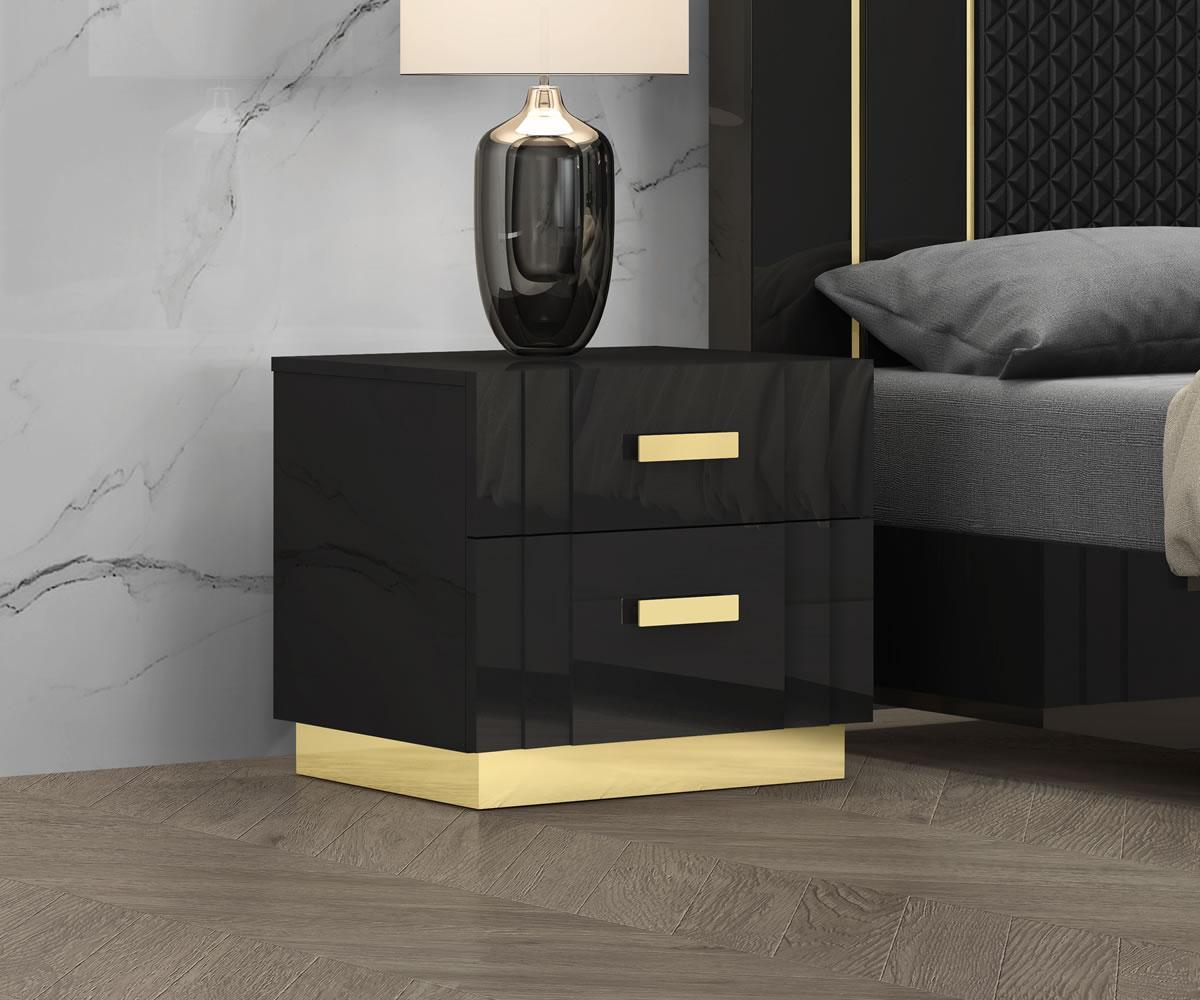 Glamour Lacquer Night Stand Black SB809