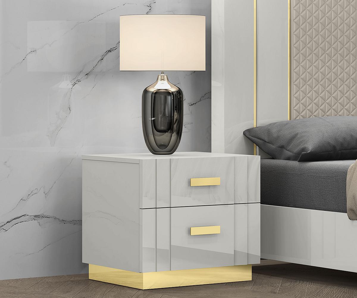 Charmer Grey Lacquer Night Stand SB812