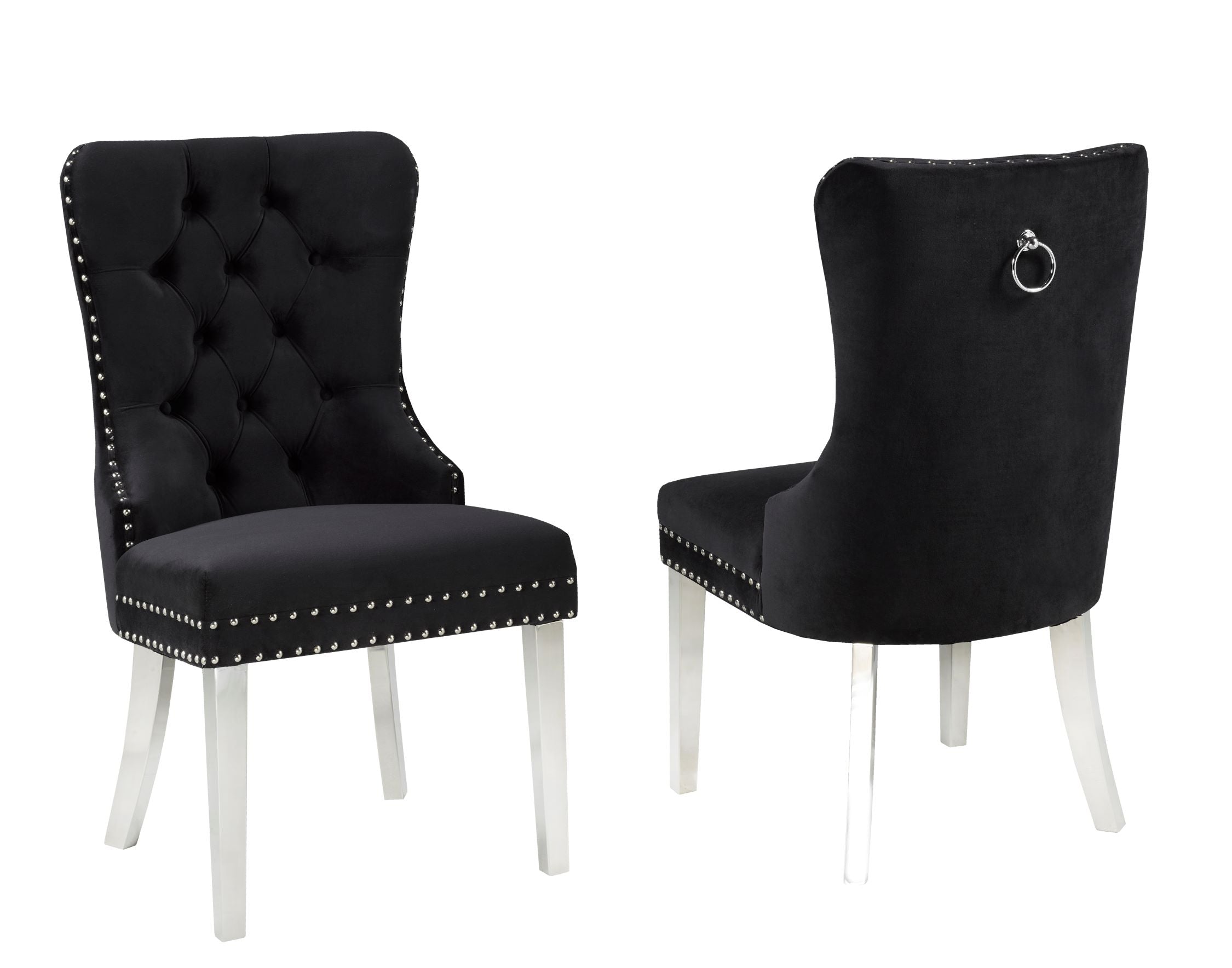 Black Dining Chair Set Of 2 - 445-BK